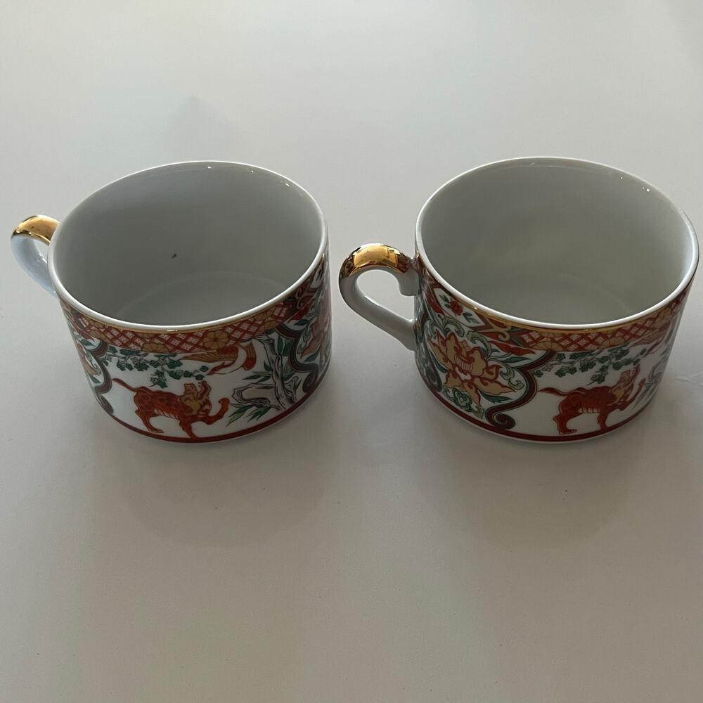 Vintage SAJI Japan Fine China Imari Royal Pheasant 9pc Set - 5 Plates & 4 Cups - Picture 15 of 16